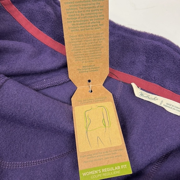 NWT Woolrich Andes Fleece Vest- Eggplant - Picture 5 of 5